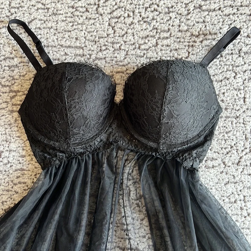 Victoria Secret Black Lingerie Bra- 36D - Picture 2 of 11